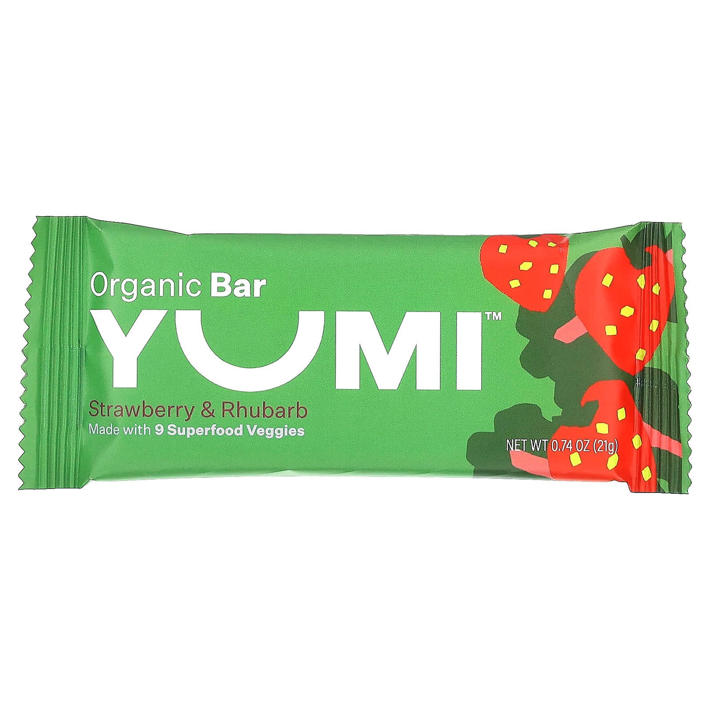 Yumi, Organic Bar, Toddler, Strawberry & Rhubarb, 5 Bars, 0.74 oz (21 g) Each