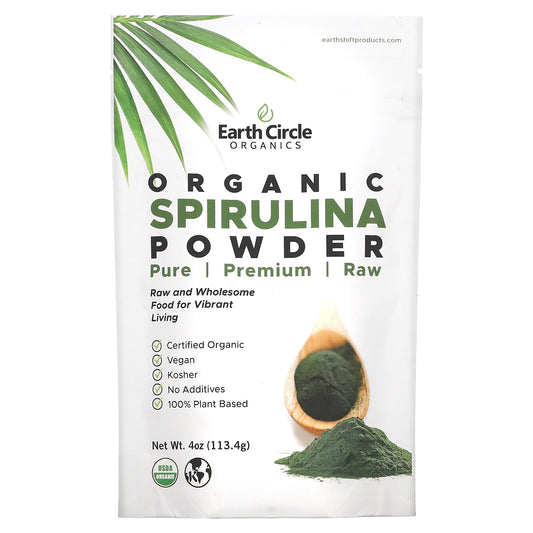 Earth Circle Organics-Organic Spirulina Powder-4 oz (113.4 g)