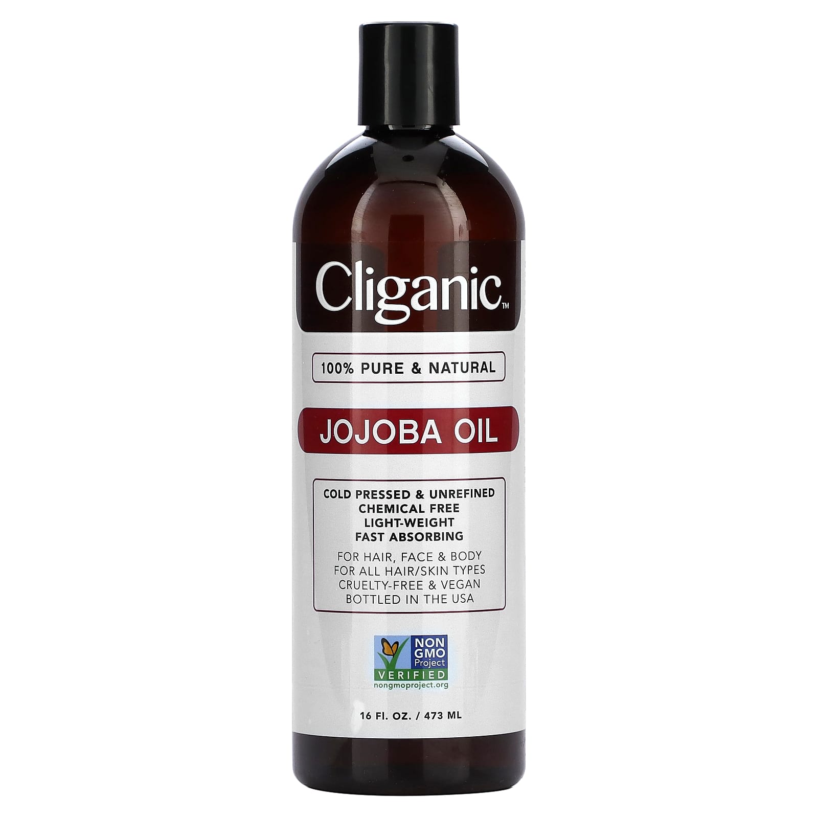 Cliganic-100% Pure & Natural-Jojoba Oil-16 fl oz (473 ml)