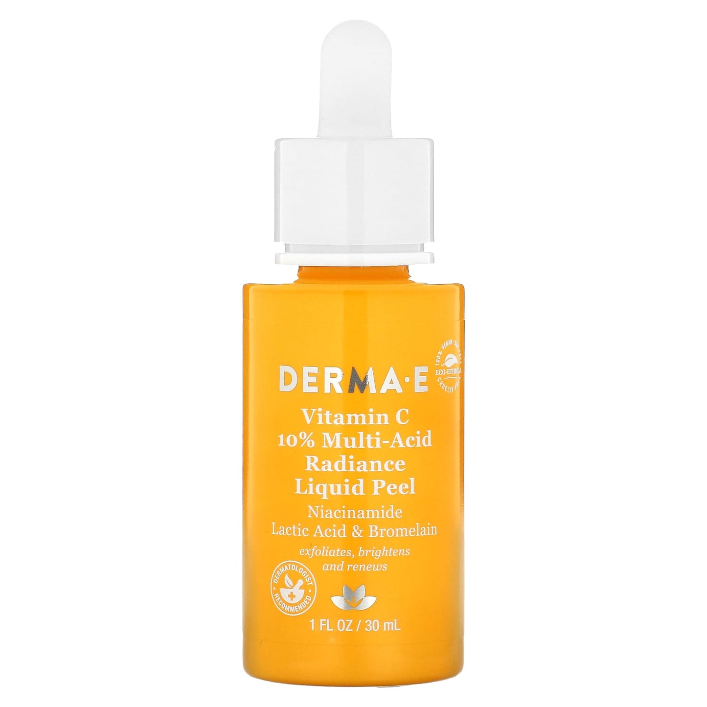 DERMA E-Vitamin C-10% Multi-Acid Radiance Liquid Peel-1 fl oz (30 ml)