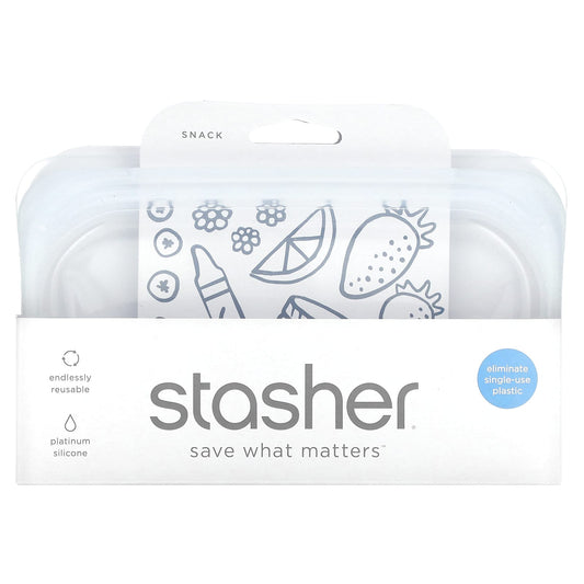 Stasher-Reusable Silicone Food Bag-Snack Size-Clear-12 fl oz (355 ml)
