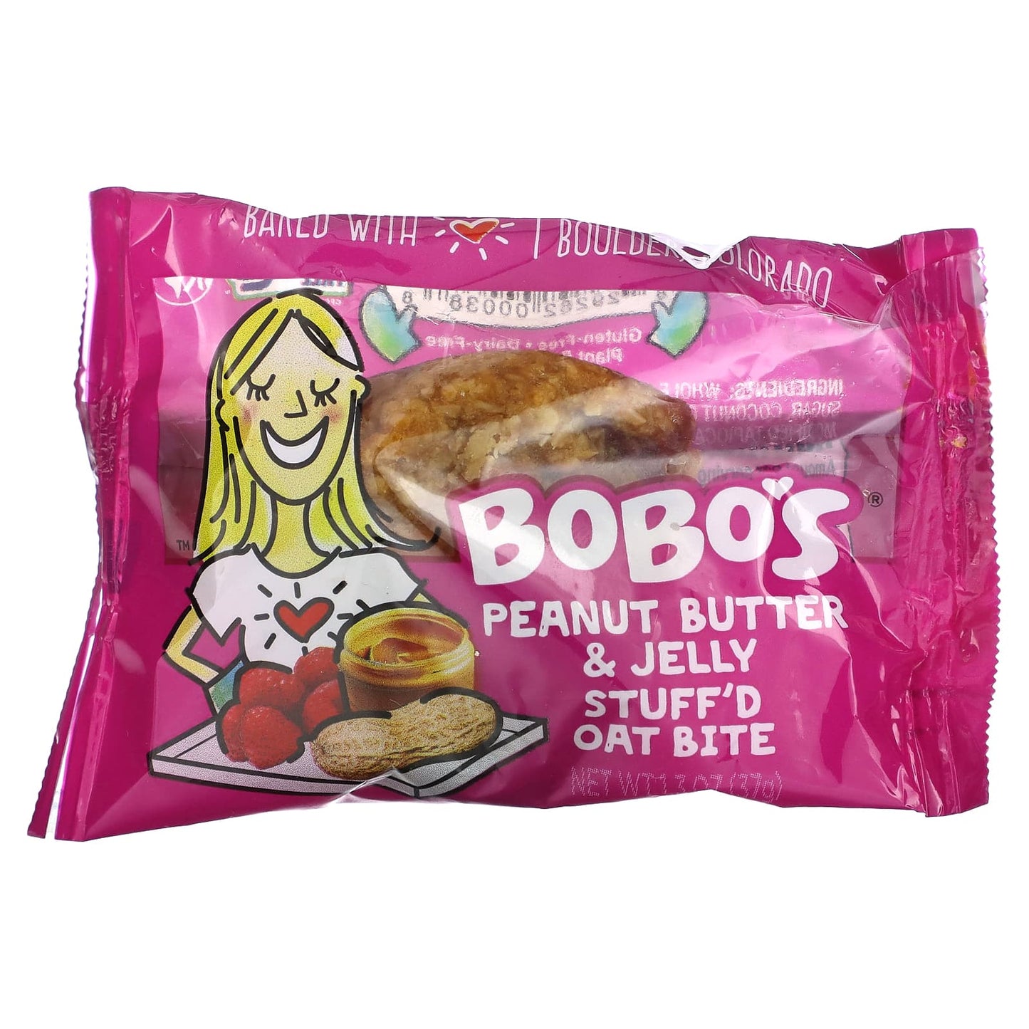 Bobo's Oat Bars, Stuff'd Oat Bites, Peanut Butter & Jelly, 5 Bites, 1.3 oz (37 g) Each