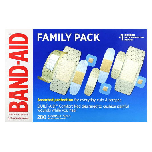 Band Aid-Adhesive Bandages-Family Pack-280 Assorted Sizes