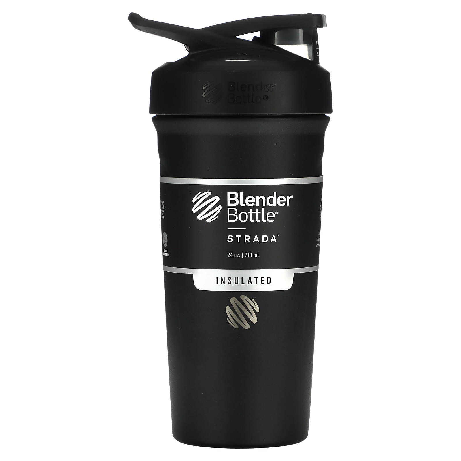 Blender Bottle-Strada-Insulated Stainless Steel-Black-24 oz (710 ml)