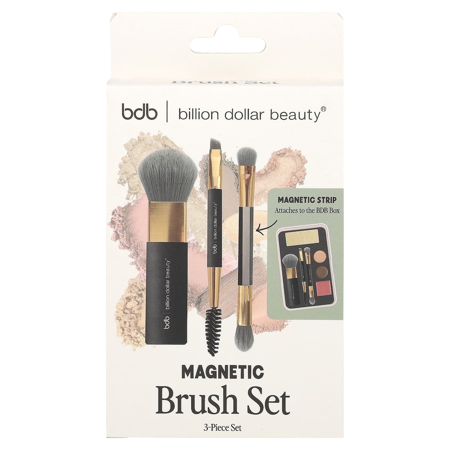 Billion Dollar Beauty, Magnetic Brush Set, 3-Piece Set