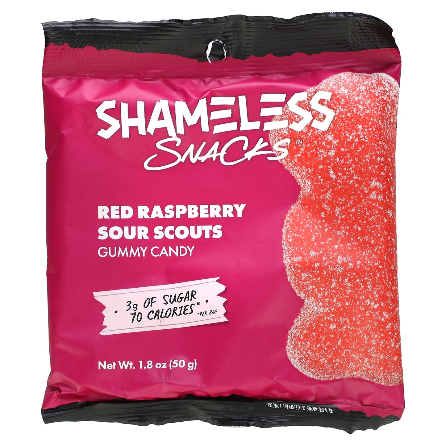 Shameless Snacks, Gummy Candy, Red Raspberry Sour Scouts, 6 Bags, 1.8 oz (50 g) Each