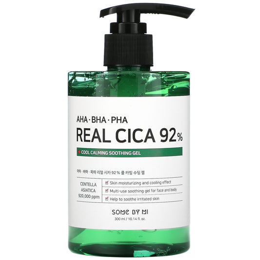 SOME BY MI-AHA/BHA/PHA Real Cica 92% Cool Calming Soothing Gel-10.14 fl oz (300 ml)