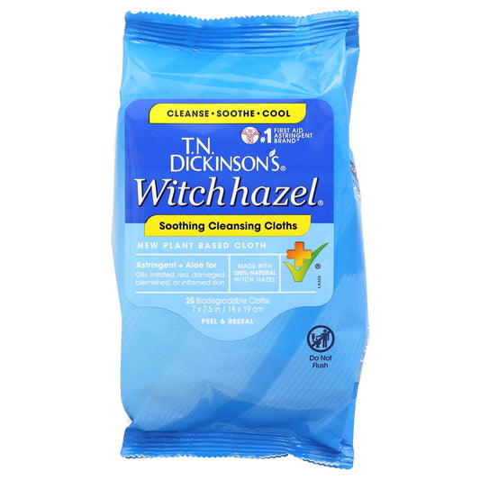 Dickinson Brands-Witch Hazel-Soothing Cleansing Cloths-25 Biodegradable Cloths