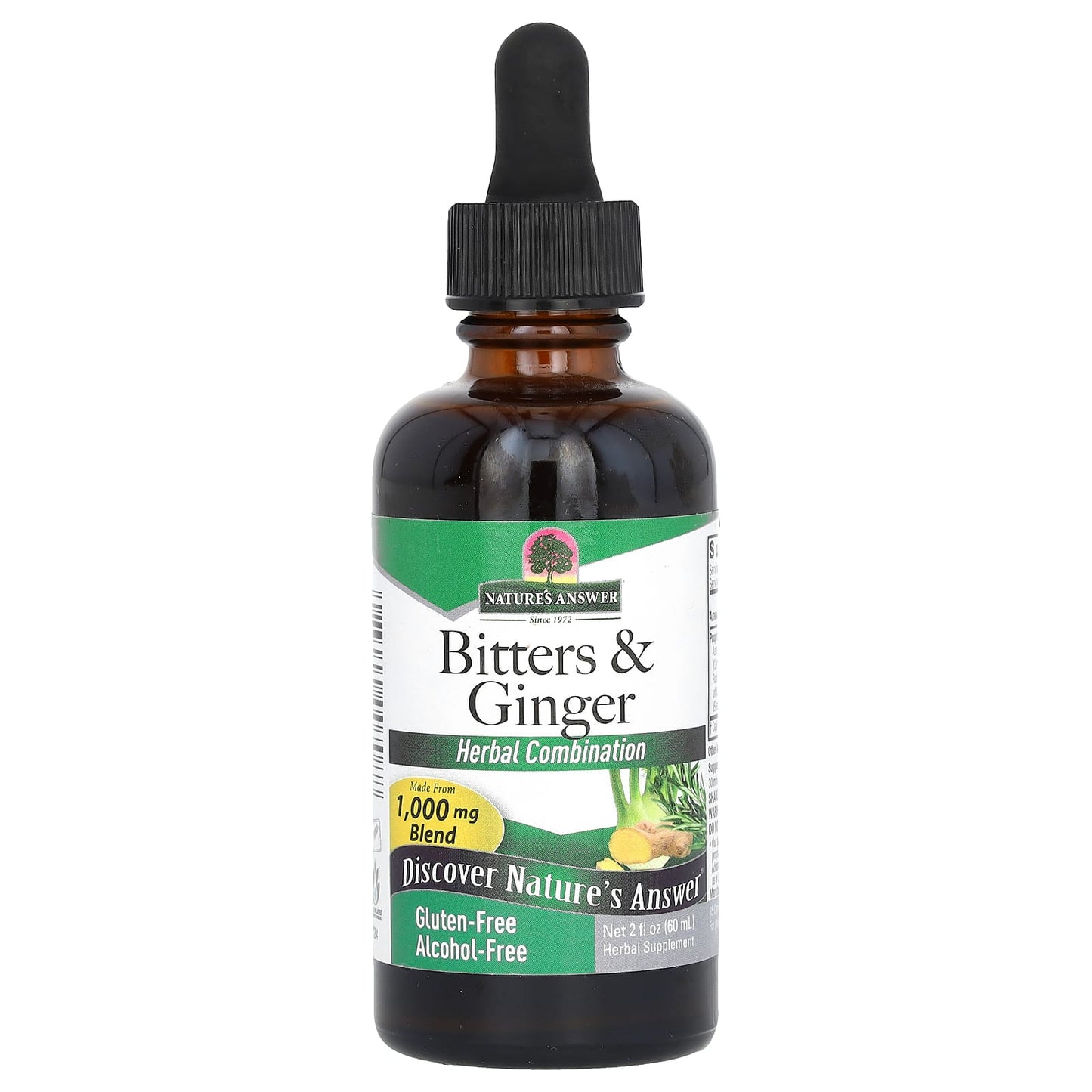 Nature's Answer-Bitters & Ginger-Alcohol-Free-1,000 mg -2 fl oz (60 ml)