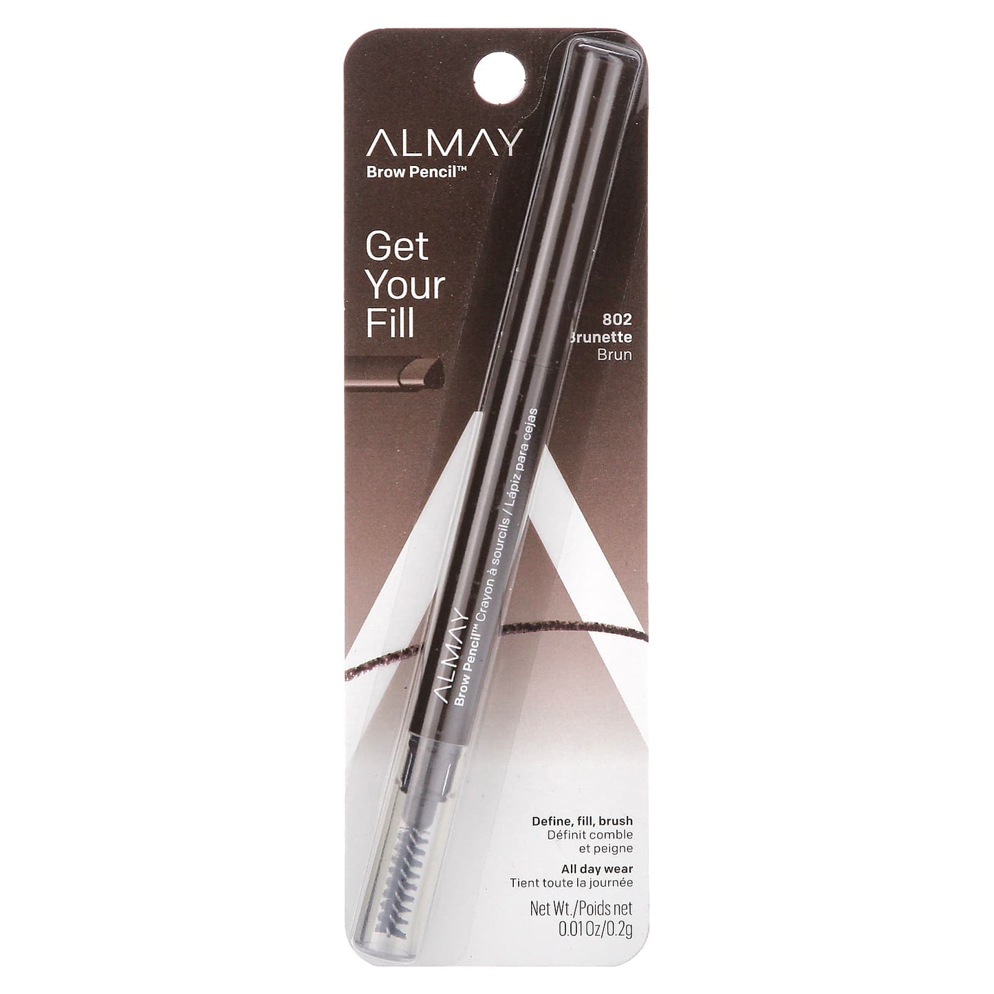 Almay, Brow Pencil, 802, Brunette, 0.01 oz (0.2 g)