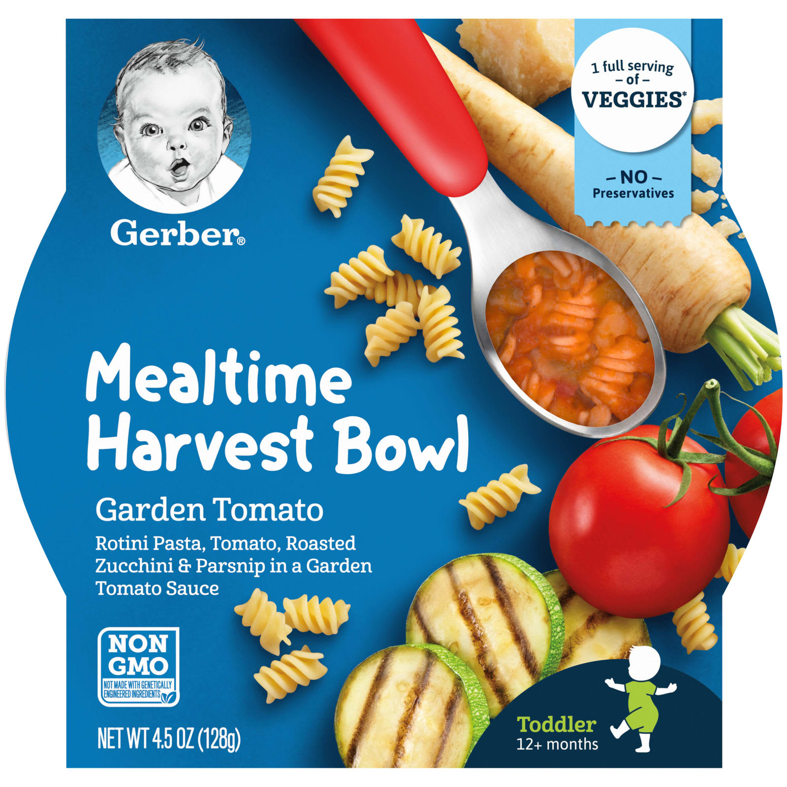 Gerber-Mealtime Harvest Bowl-12+ Months-Garden Tomato-4.5 oz (128 g)