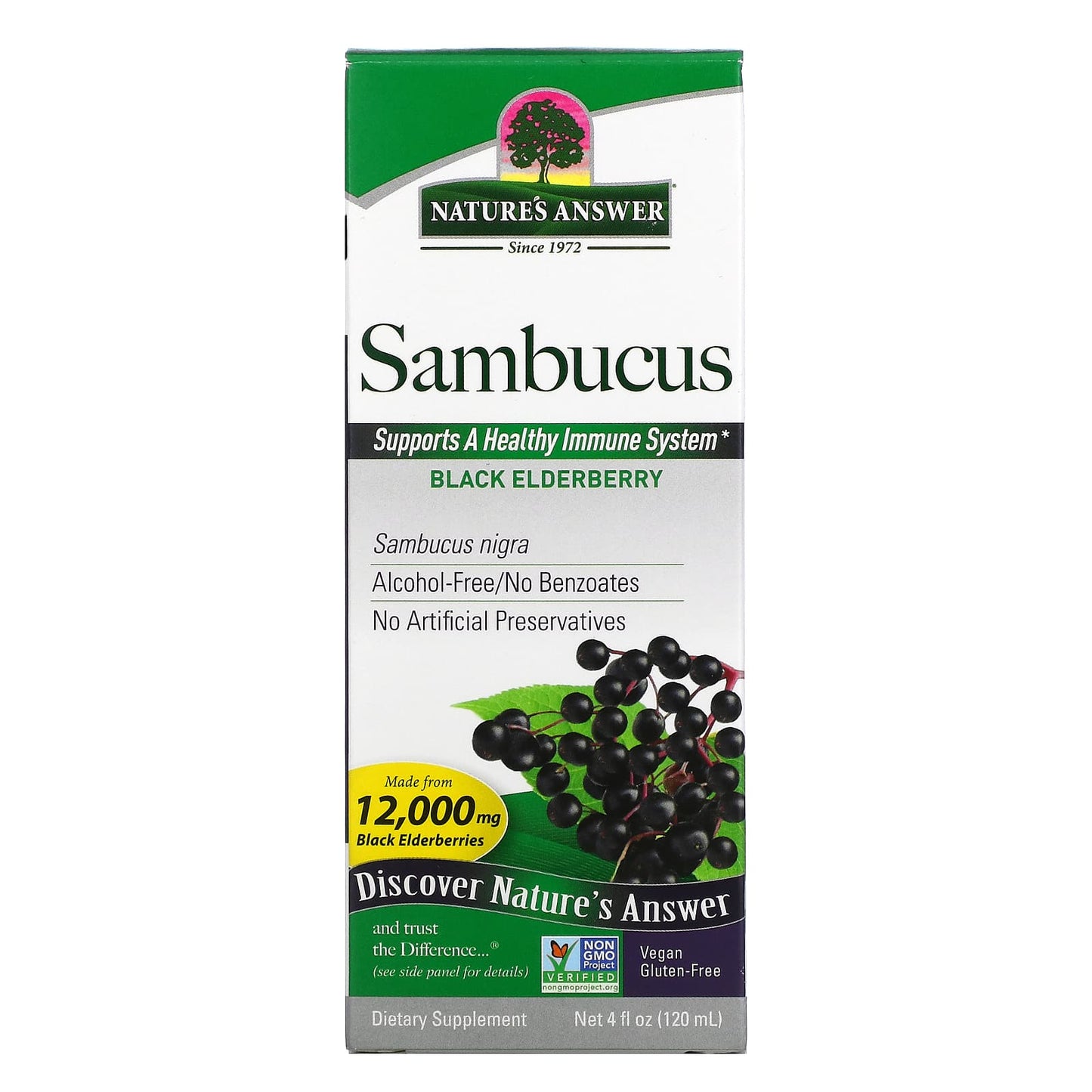 Nature's Answer-Sambucus-Black ElderBerry-12,000 mg-4 fl oz (120 ml)