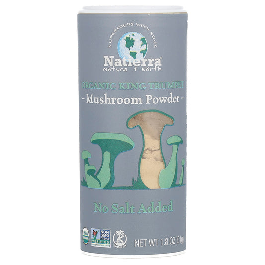 Natierra-Organic King Trumpet Mushroom Powder Shaker-1.8 oz (51 g)