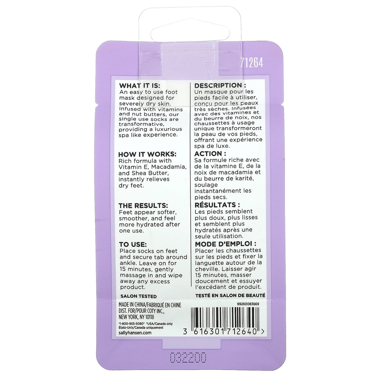 Sally Hansen, Hydrating Foot Mask, 1 Pair, 0.88 fl oz (26 ml)