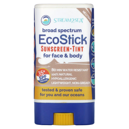 Stream2Sea-EcoStick Sunscreen Tint-SPF 35+-Neutral-0.5 oz (14 g)