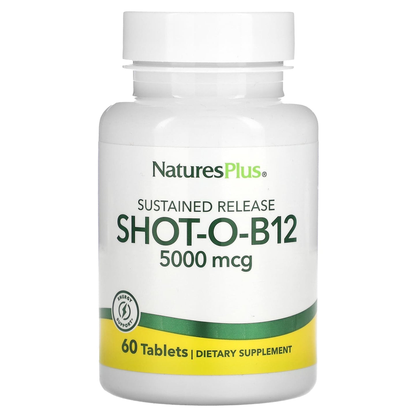 NaturesPlus-Sustained Release Shot-O-B12-5,000 mcg-60 Tablets