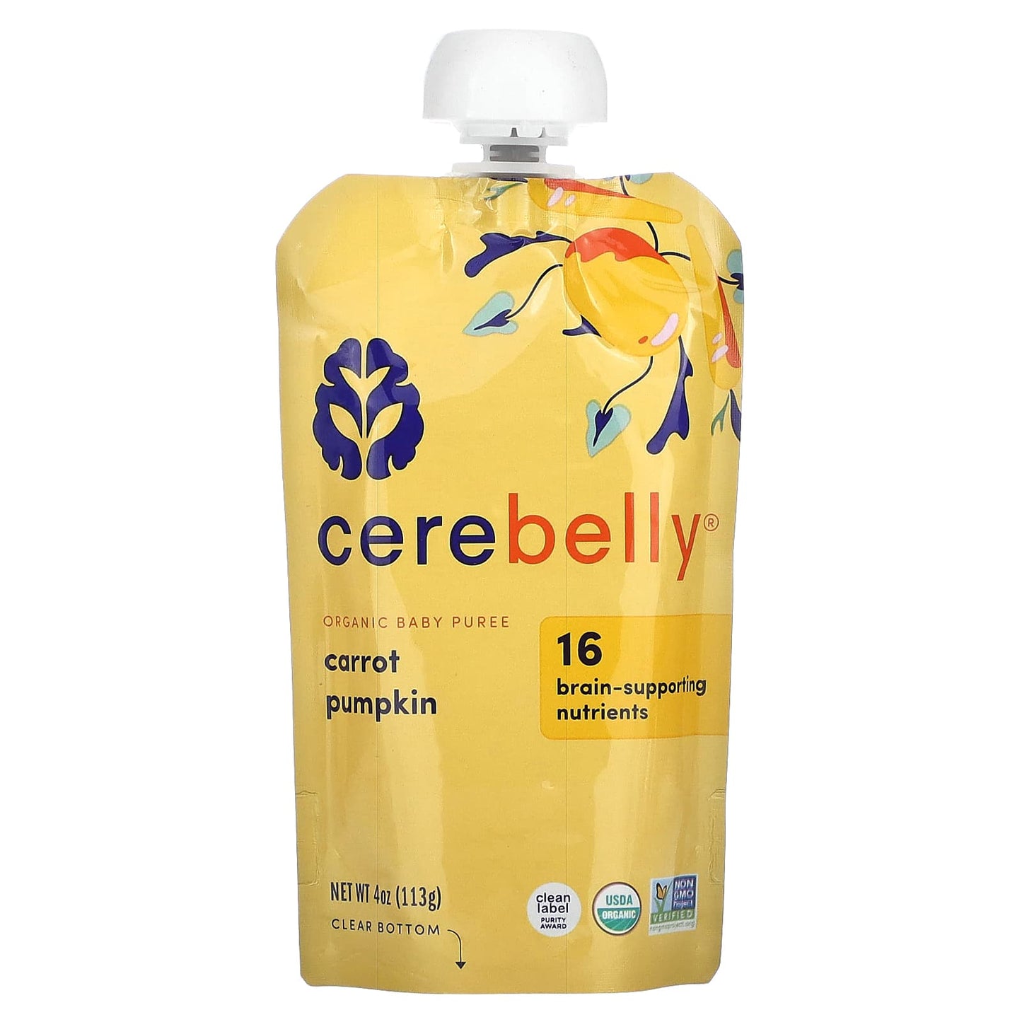 Cerebelly, Organic Baby Puree, Carrot Pumpkin, 6 Pouches, 4 oz (113 g) Each