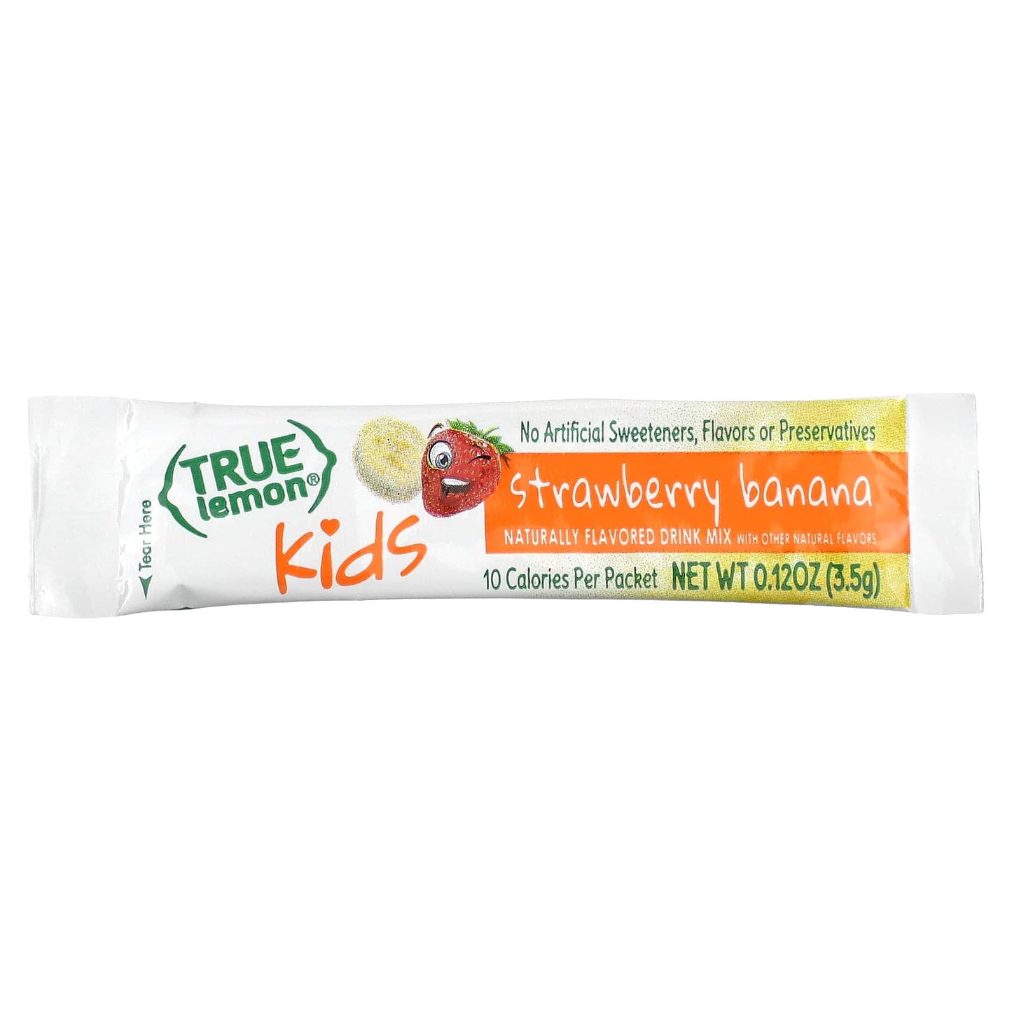 True Citrus, True Lemon, Kids Drink Mix, Strawberry Banana, 10 Packets, 0.12 oz (3.5 g) Each