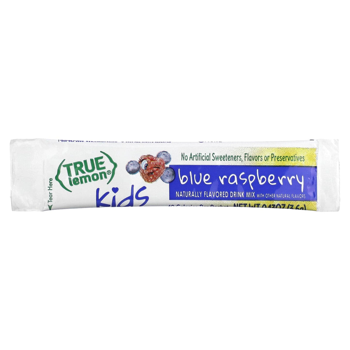 True Citrus, True Lemon, Kids Drink Mix, Blue Raspberry, 10 Packets, 0.13 oz (3.6 g) Each