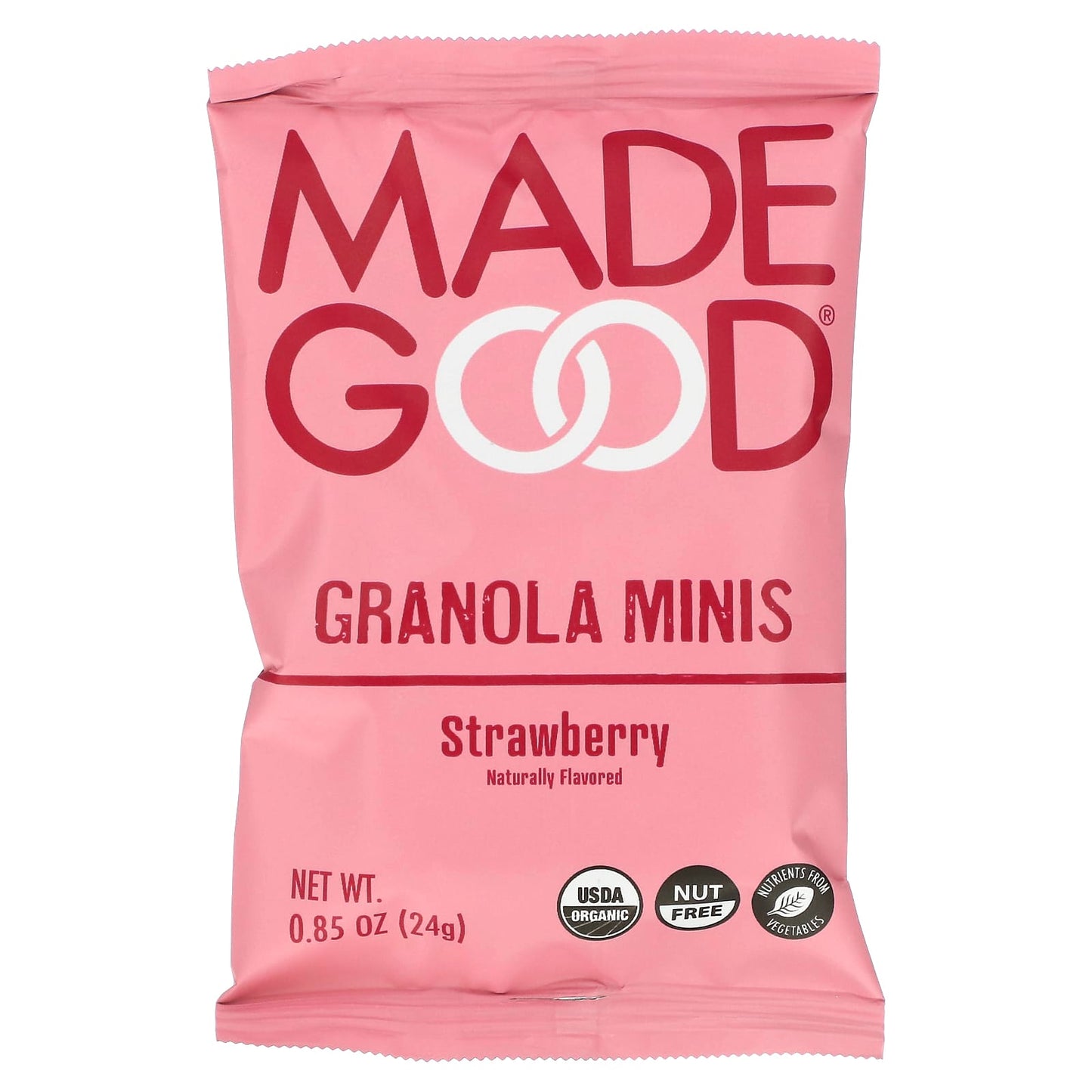 MadeGood, Granola Minis, Strawberry, 5 Packets, 0.85 oz (24 g) Each