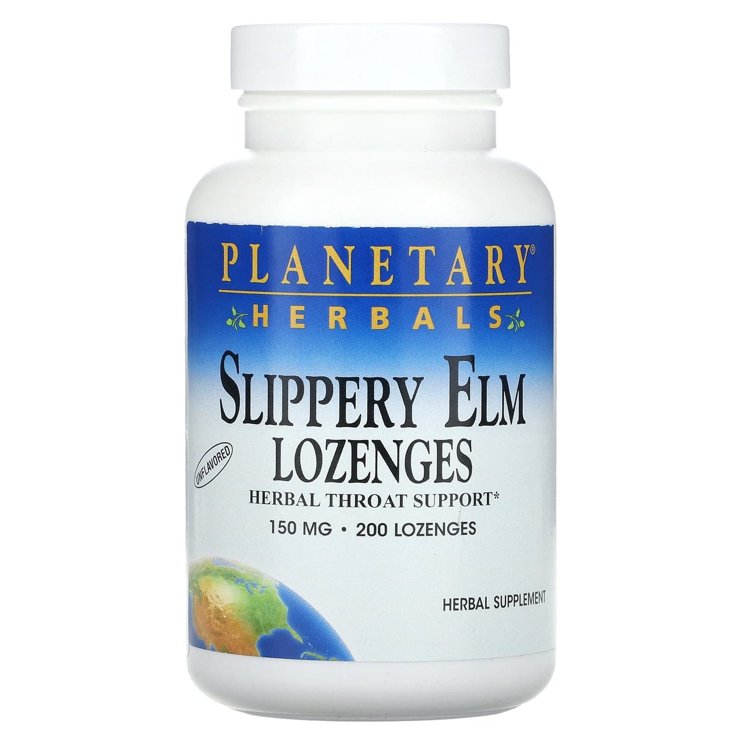 Planetary Herbals-Slippery Elm Lozenges-Unflavored-150 mg-200 Lozenges