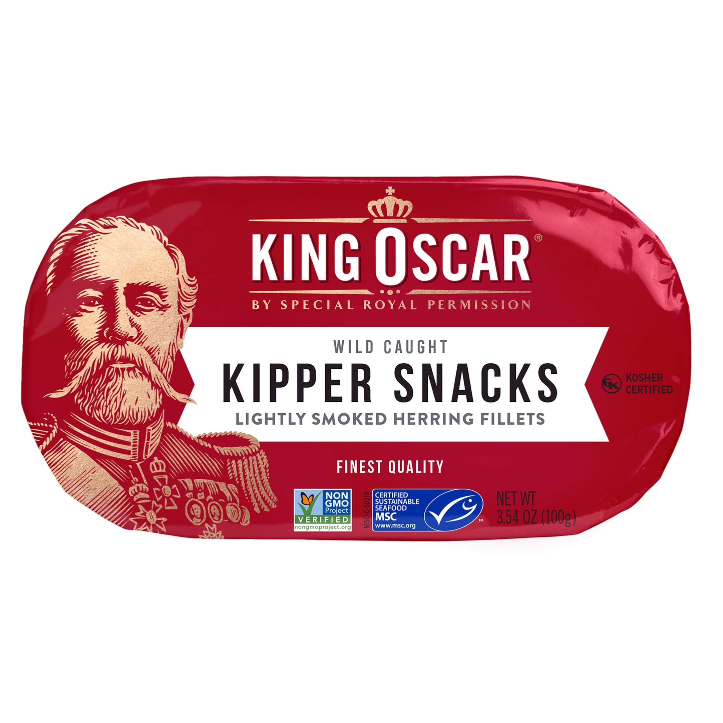 King Oscar-Kipper Snacks-Lightly Smoked Herring Fillets-3.54 oz (100 g)