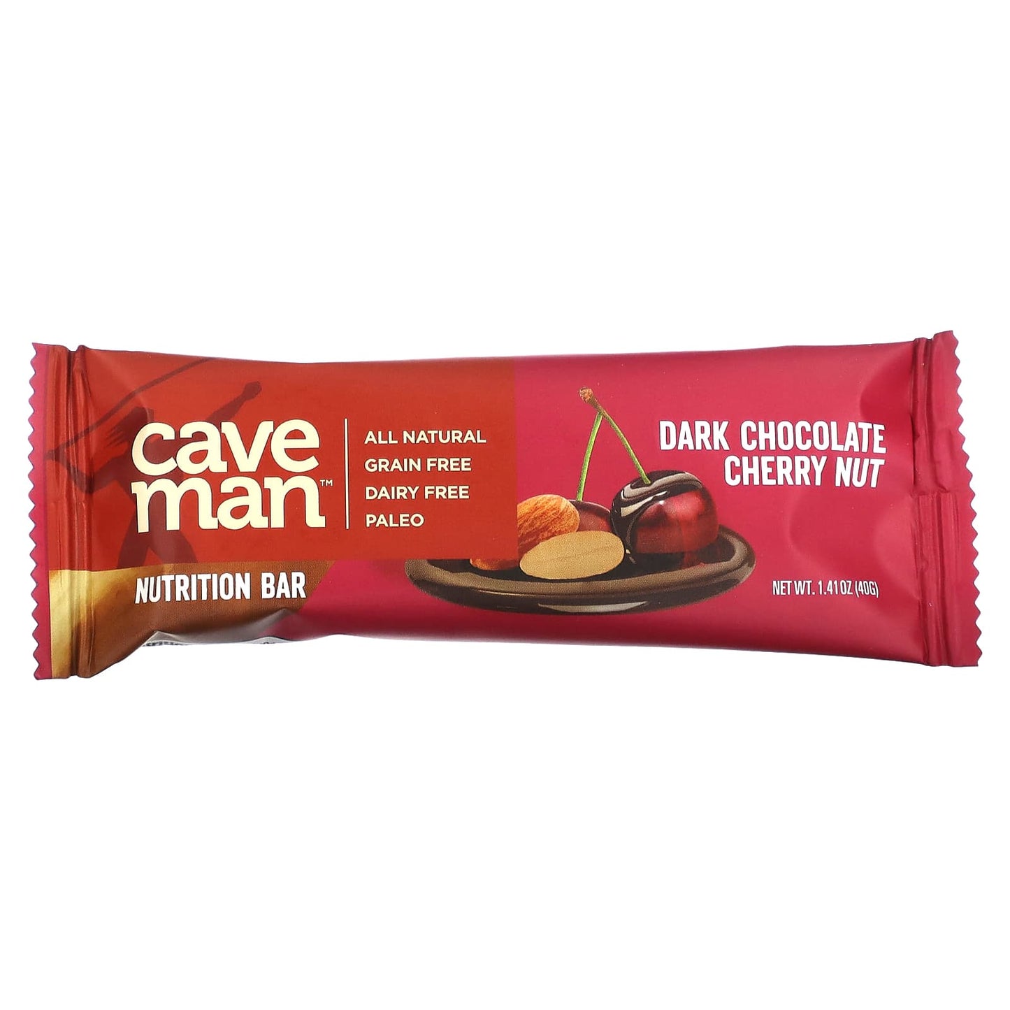 Caveman Foods, Nutrition Bar, Dark Chocolate Cherry Nut , 12 Bars, 1.41 oz (40 g) Each