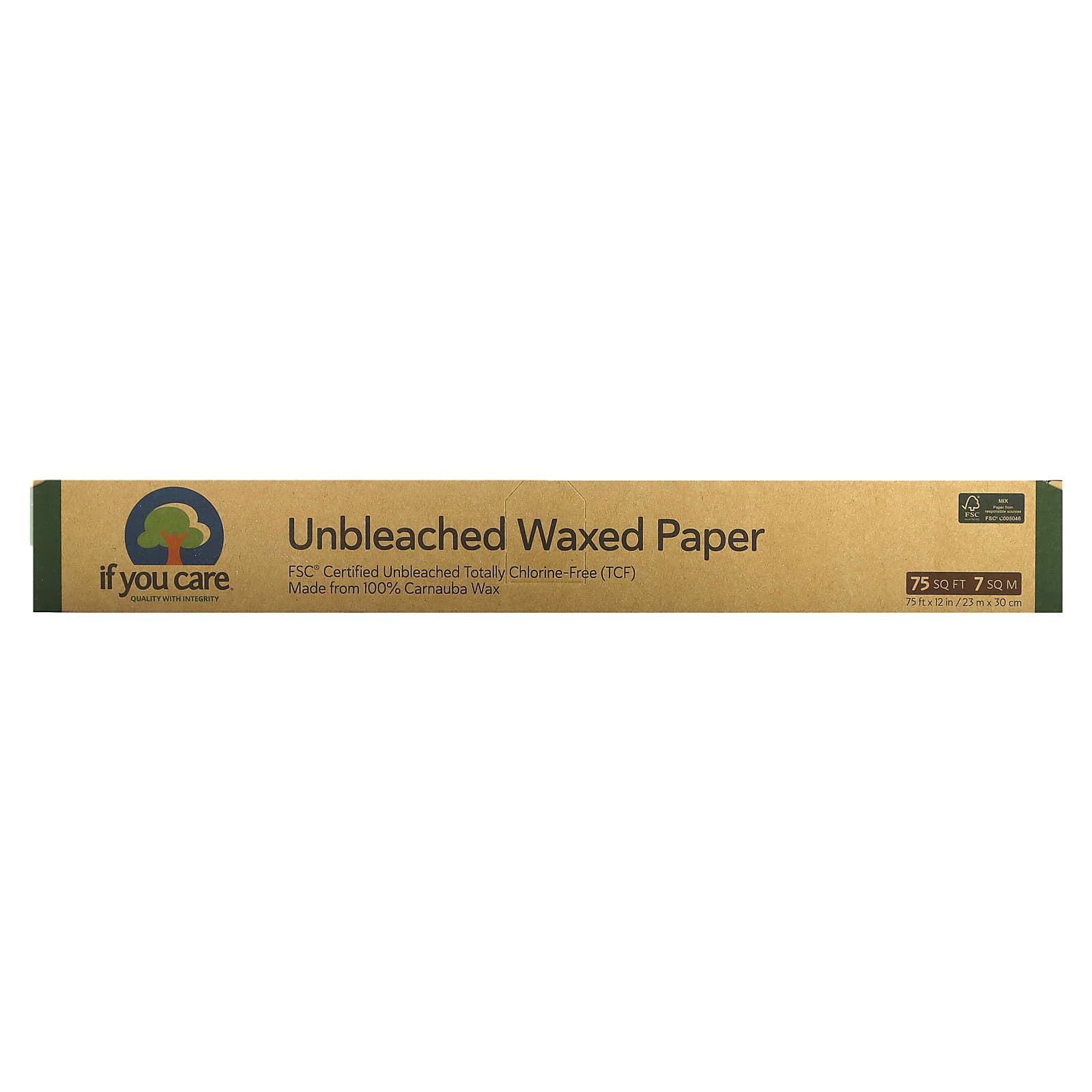 If You Care-Unbleached Waxed Paper-75 sq ft (75 ft x 12 in)