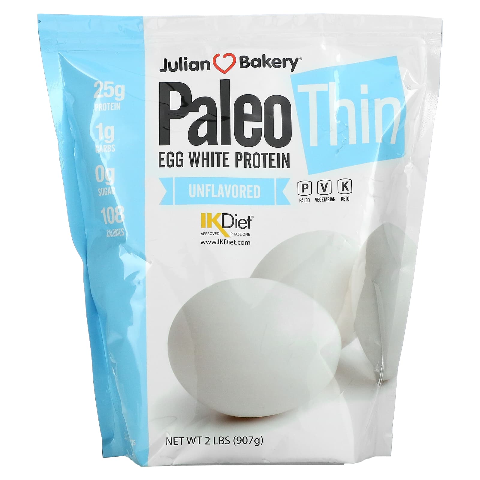 Julian Bakery-Paleo Thin-Egg White Protein-Unflavored-2 lbs (907 g)