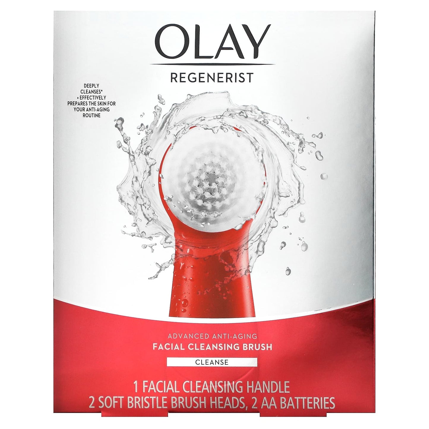 Olay, Regenerist, Advanced Anti-Aging, Facial Cleansing Brush, 1 Cleansing Handle, 2 Brush Heads