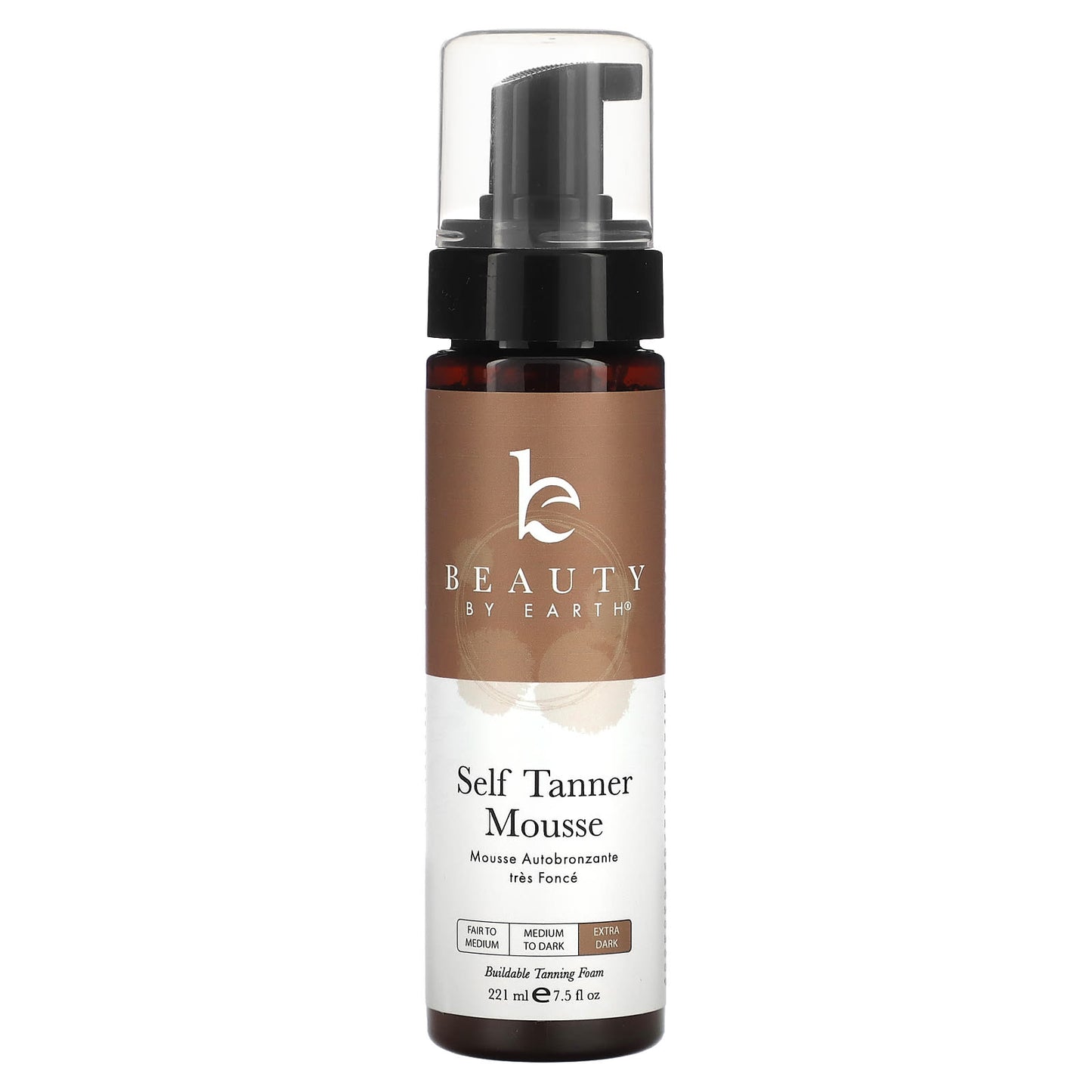 Beauty By Earth-Self Tanner Mousse-Extra Dark-7.5 fl oz (222 ml)