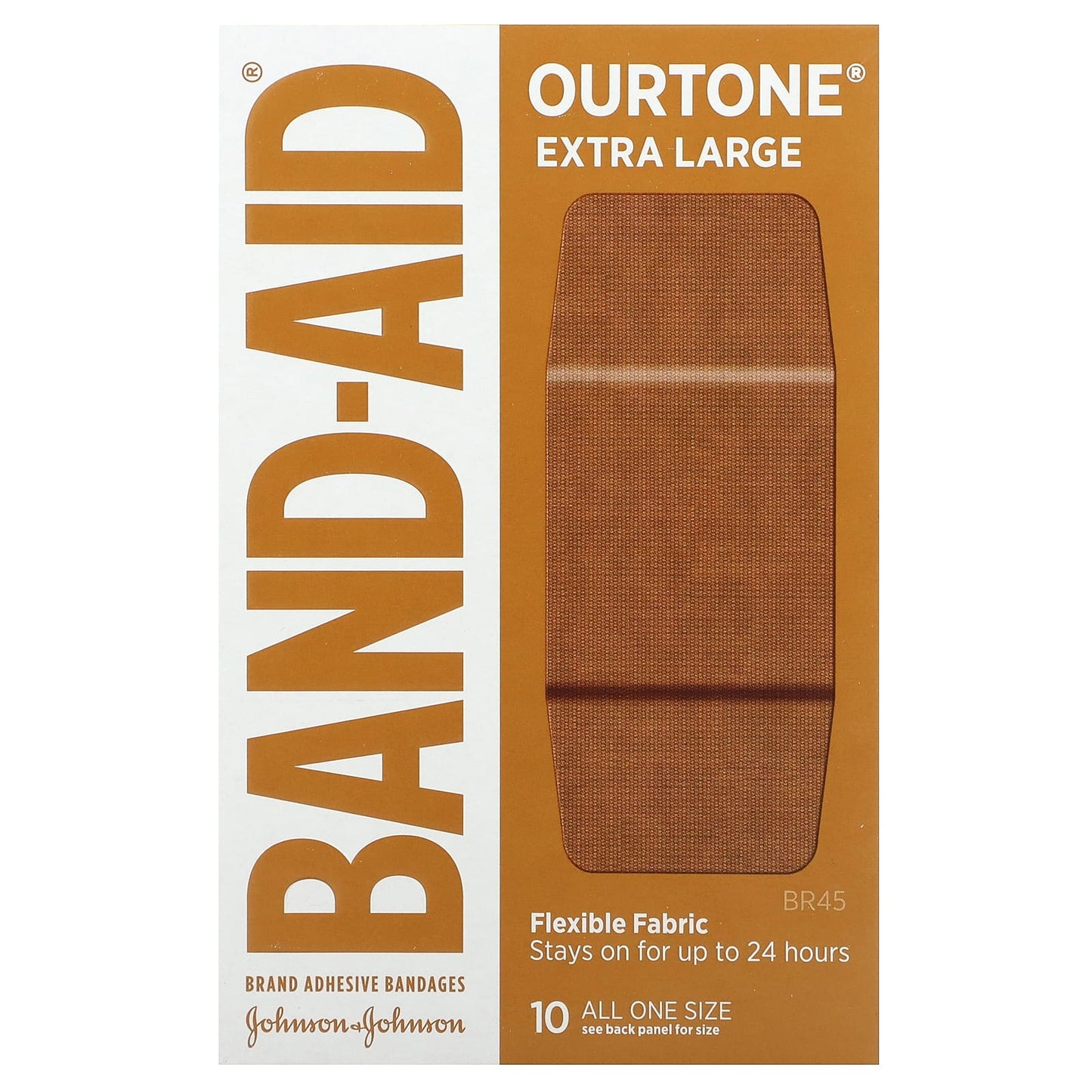 Band Aid-Adhesive Bandages-Ourtone-Flexible Fabric-Extra Large-BR45-10 Bandages