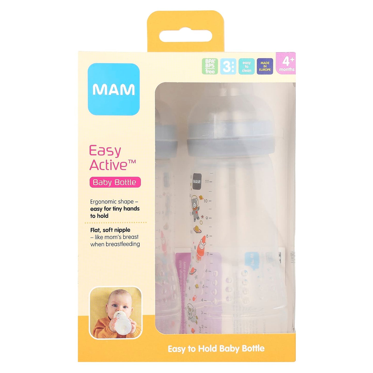 MAM-Easy Active-Baby Bottle-4+ Months-2 Count