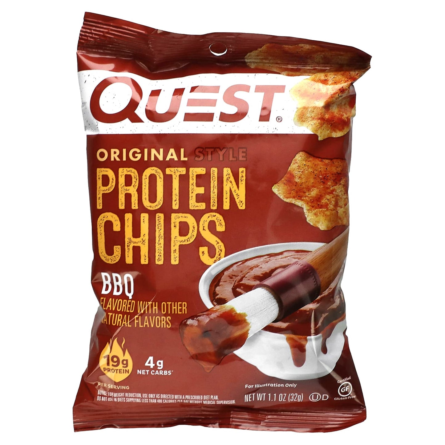 Quest Nutrition, Original Style Protein Chips, BBQ, 8 Bags, 1.1 oz (32 g) Each