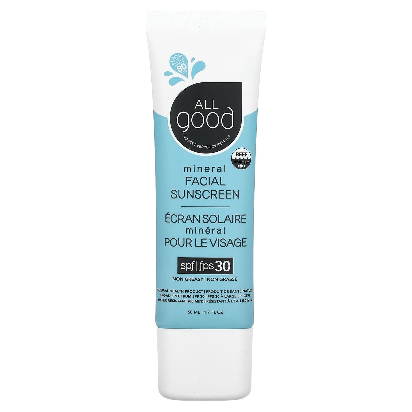 All Good Products-Mineral Facial Sunscreen-SPF 30-1.7 fl oz (50 ml)