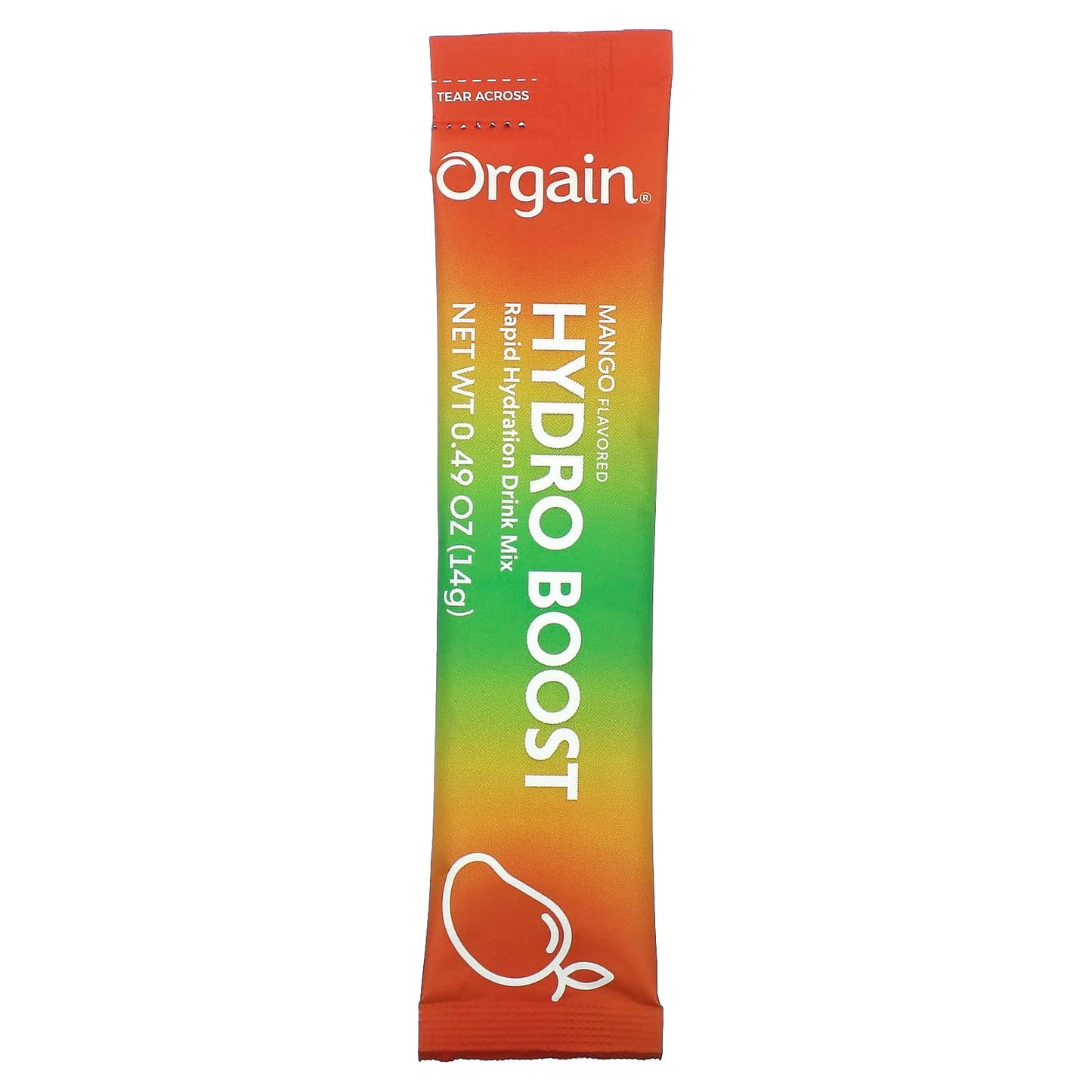 Orgain, Hydro Boost Rapid Hydration Drink Mix, Mango, 8 Stick Packs, 0.49 oz (14 g) Each