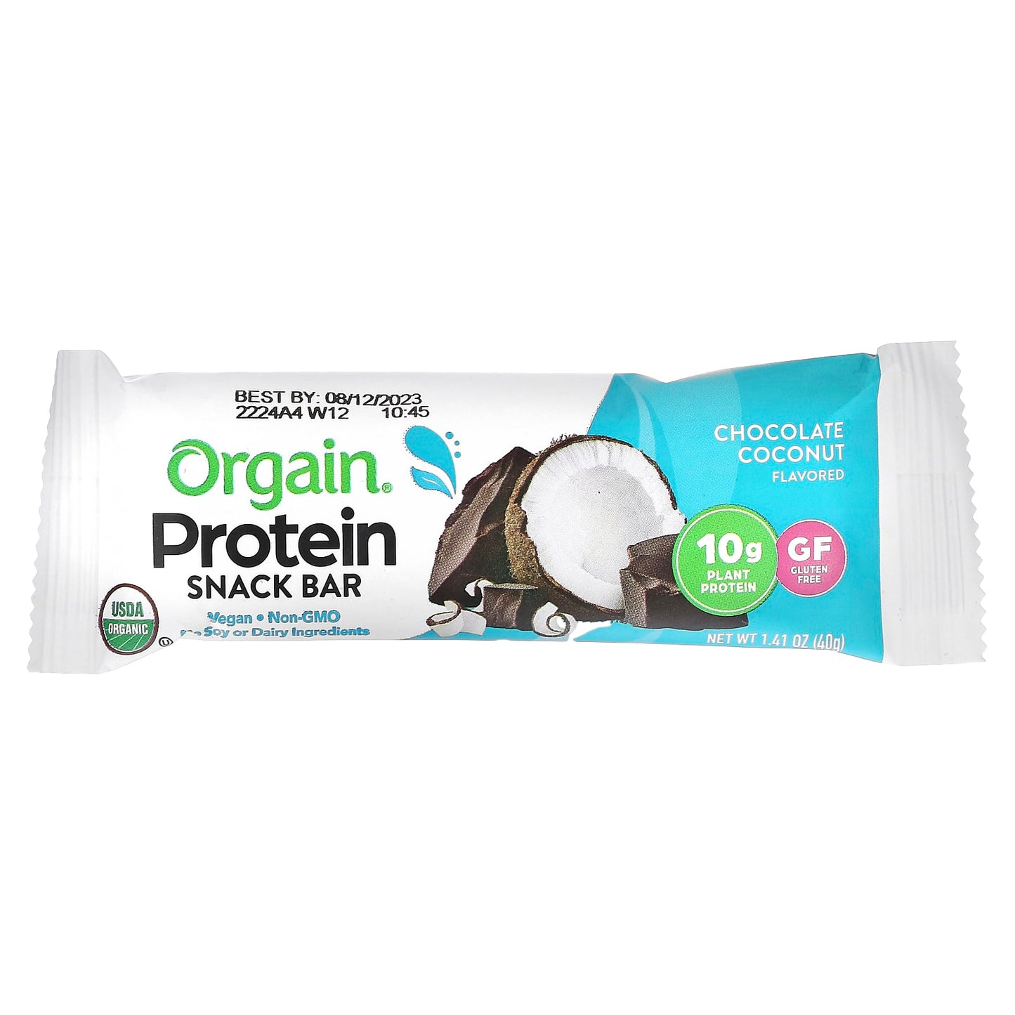 Orgain, Protein Snack Bar, Chocolate Coconut, 12 Bars, 1.41 oz (40 g) Each