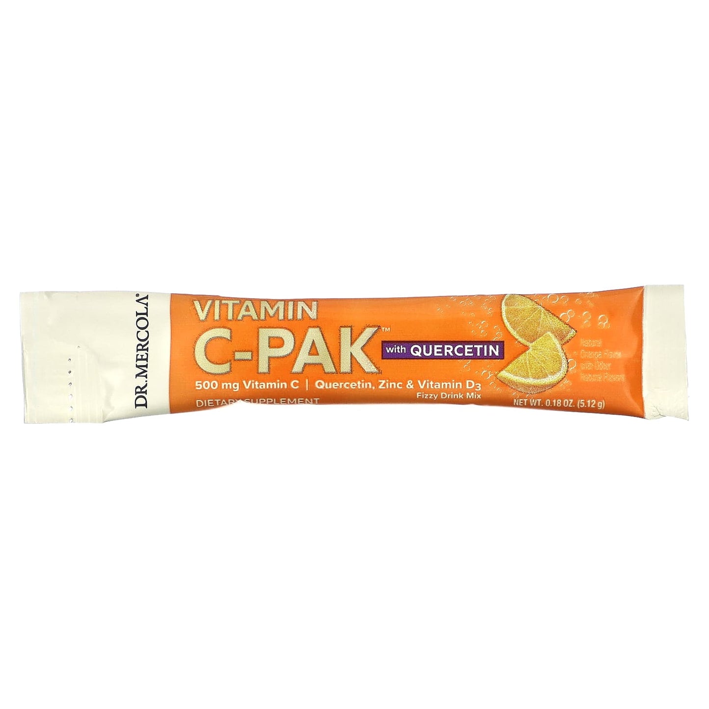 Dr. Mercola, Vitamin C-PAK with Quercetin, Natural Orange, 500 mg, 30 Packets, 0.18 oz (5.12 g) Each