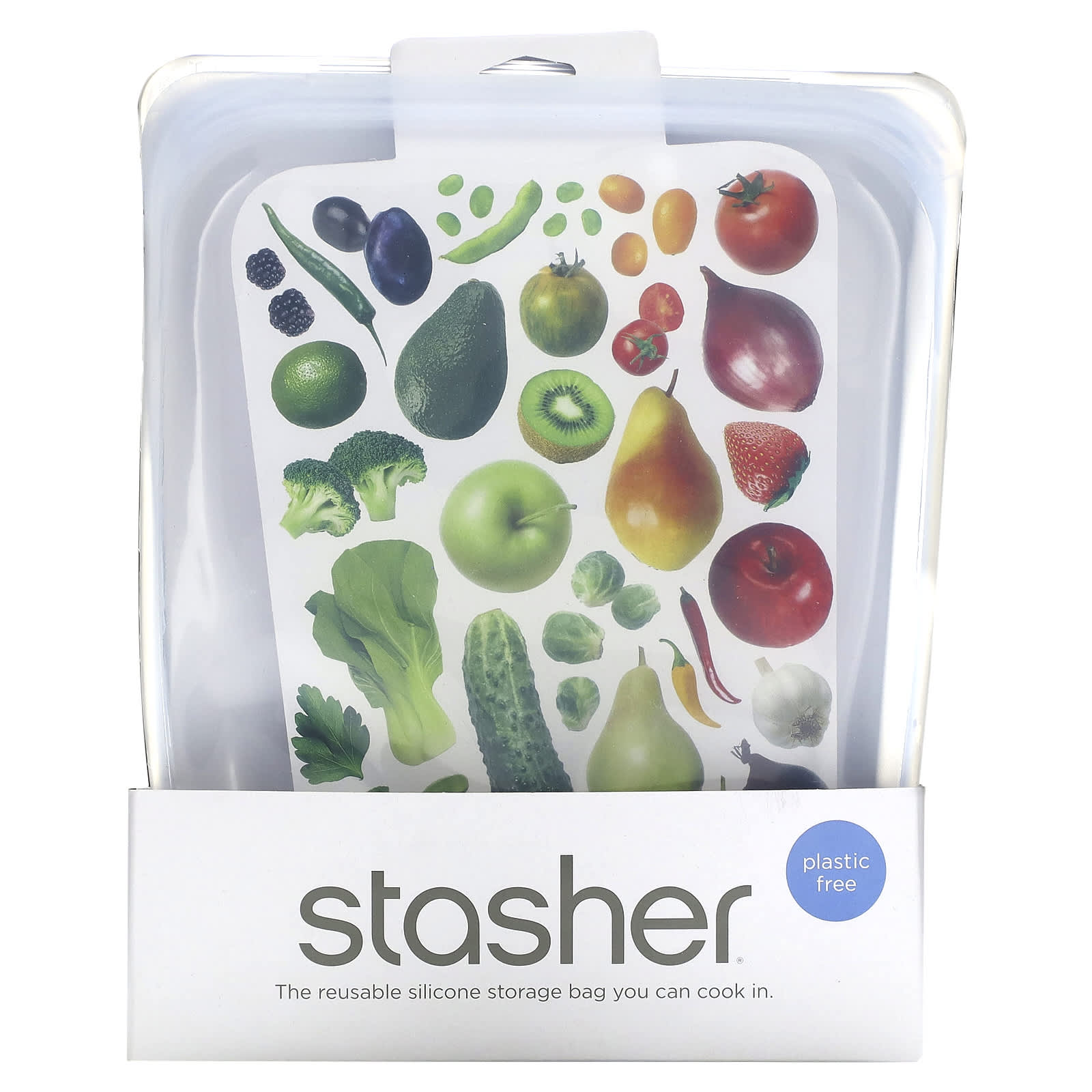 Stasher-Reusable Silicone Food Bag-Half Gallon-Clear-64.2 fl oz (1.92  l)