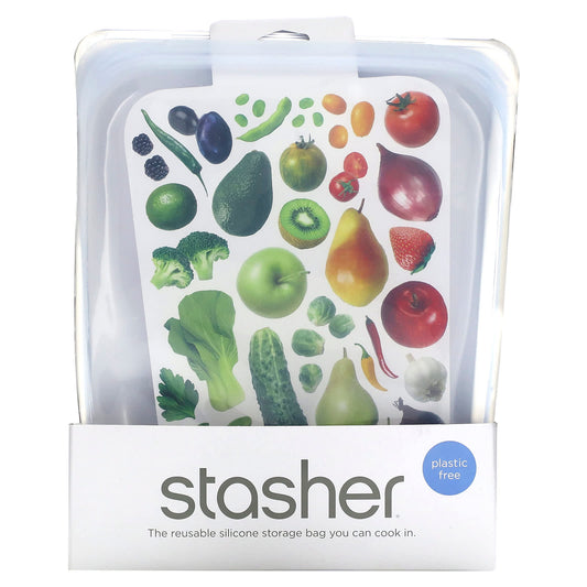 Stasher-Reusable Silicone Food Bag-Half Gallon-Clear-64.2 fl oz (1.92  l)