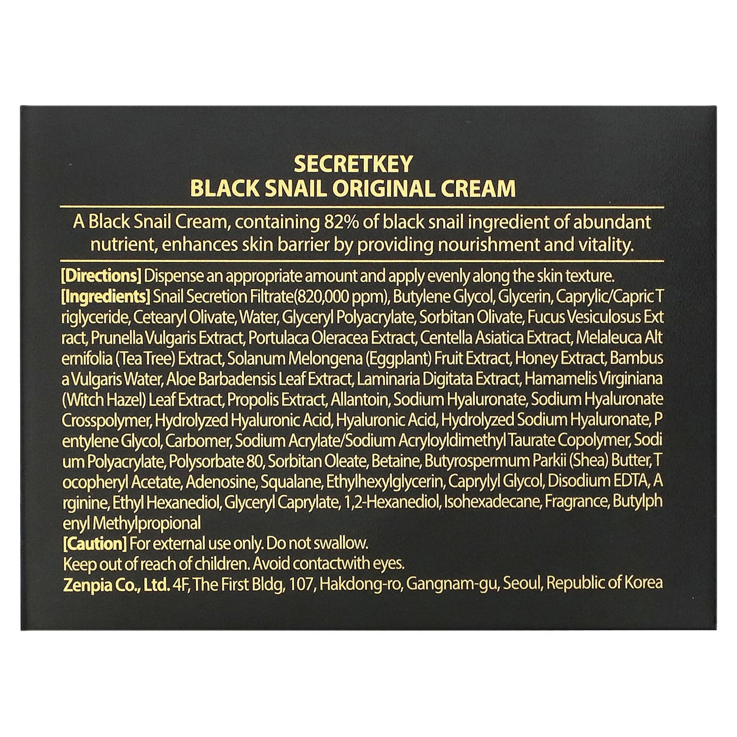 Secret Key, Black Snail Original Cream, 1.76 oz (50 g)