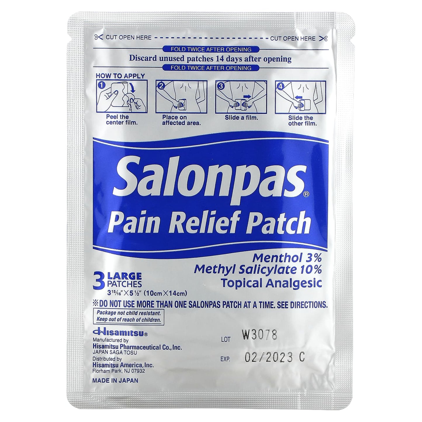 Salonpas, Pain Relief Patch, Large, 9 Patches