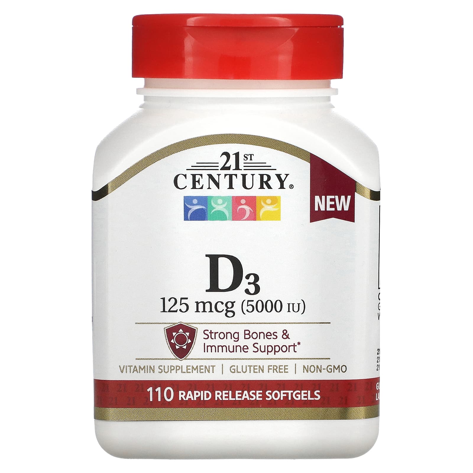 21st Century-Vitamin D3-125 mcg (5,000 IU)-110 Rapid Release Softgels