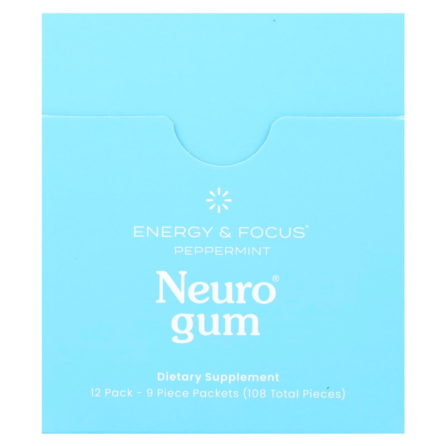 NeuroGum, Energy & Focus, Peppermint, 12 Pack, 9 Piece Each