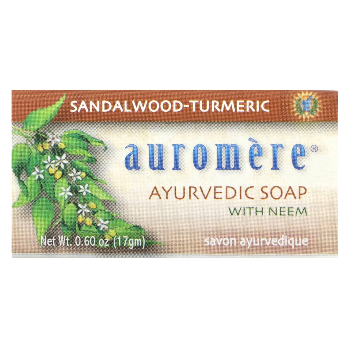 Auromere-Ayurvedic Bar Soap with Neem-Sandalwood-Turmeric-0.60 oz (17 g)