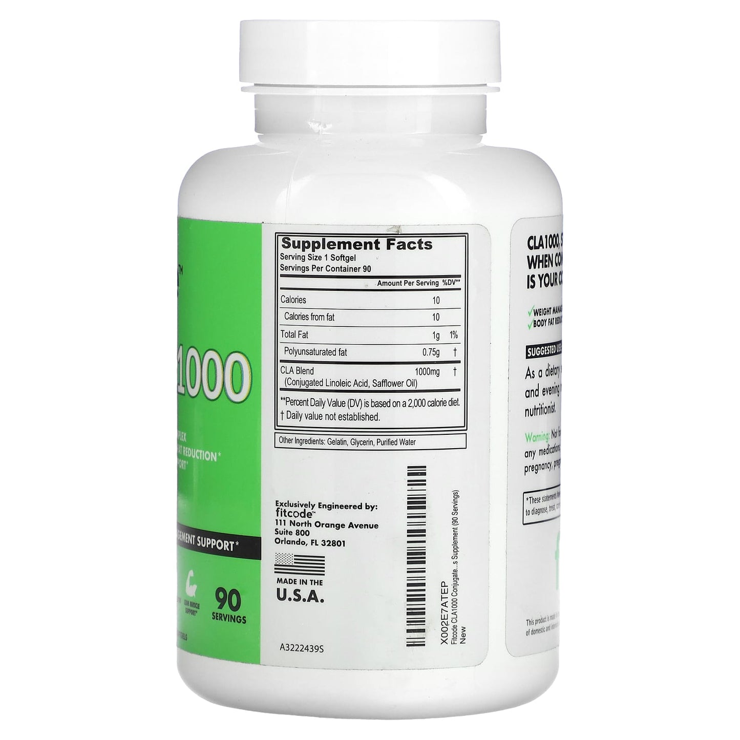 fitcode, CLA1000, 1,000 mg, 90 Softgels