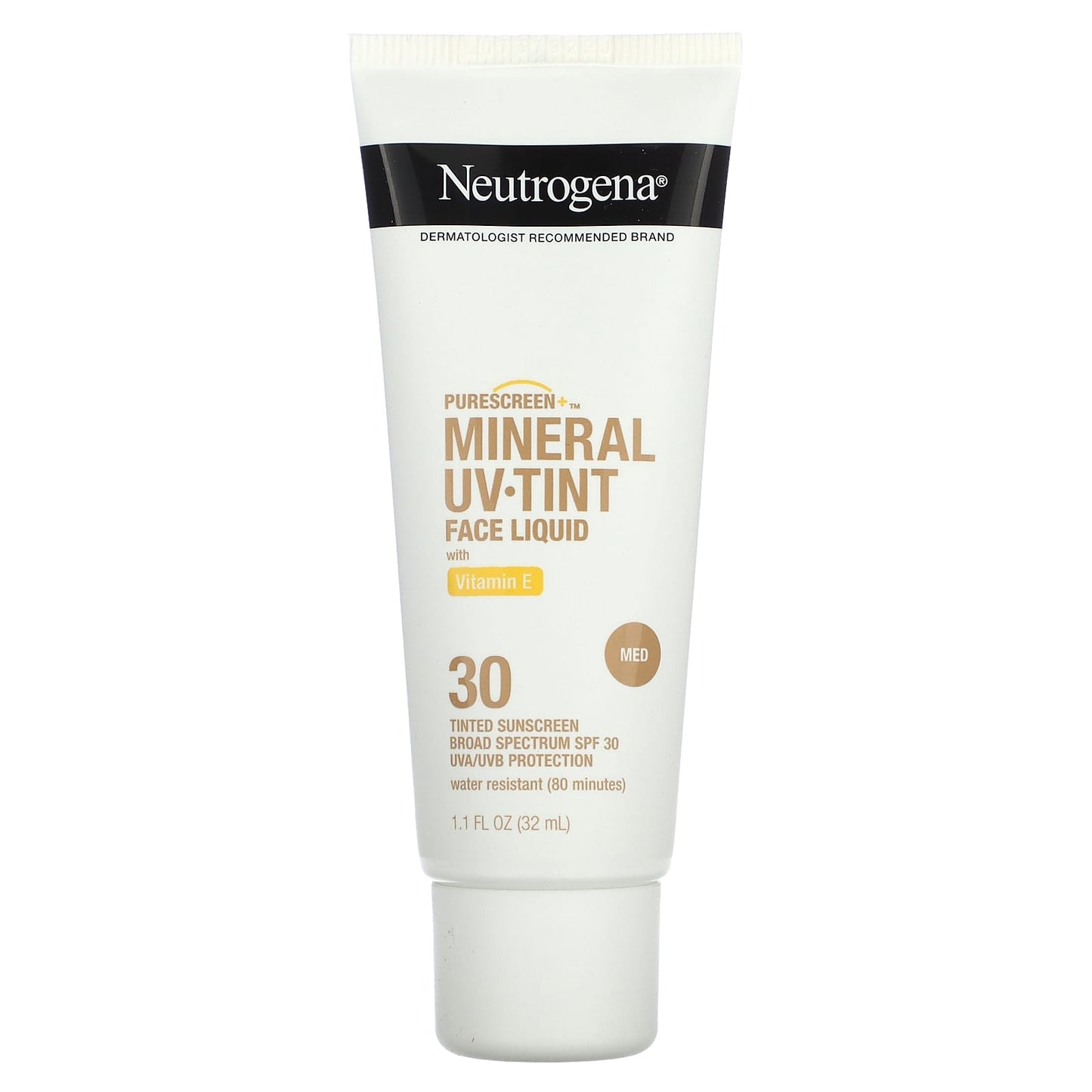 Neutrogena-Purescreen+ Mineral UV Tint Face Liquid with Vitamin E-Medium-SPF 30-1.1 fl oz (32 ml)