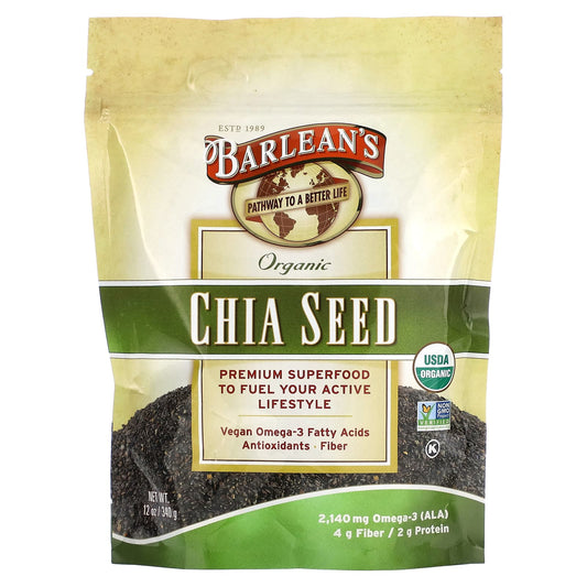 Barlean's-Organic Chia Seed-12 oz (340 g)