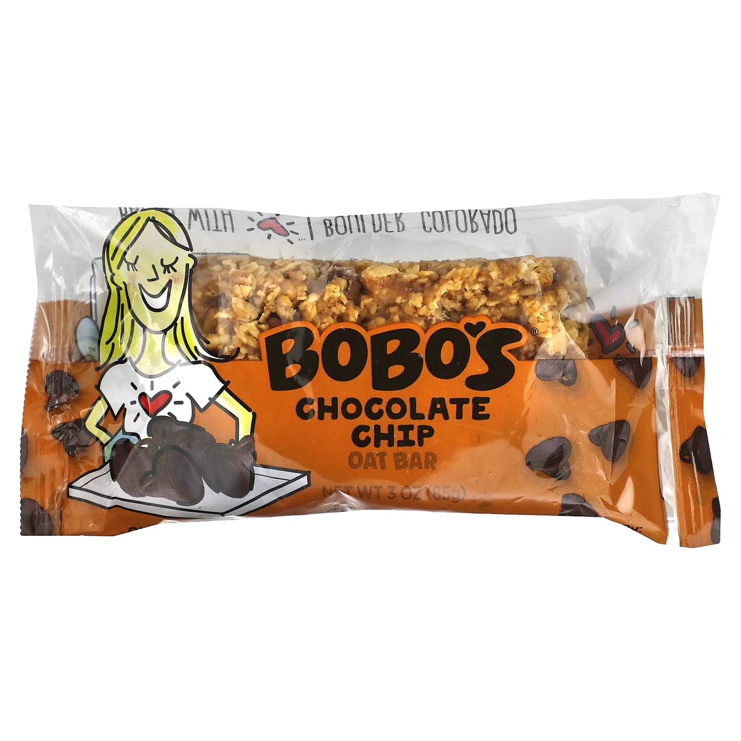 Bobo's Oat Bars, Chocolate Chip Oat Bars, 4 Bars, 3 oz (85 g) Each