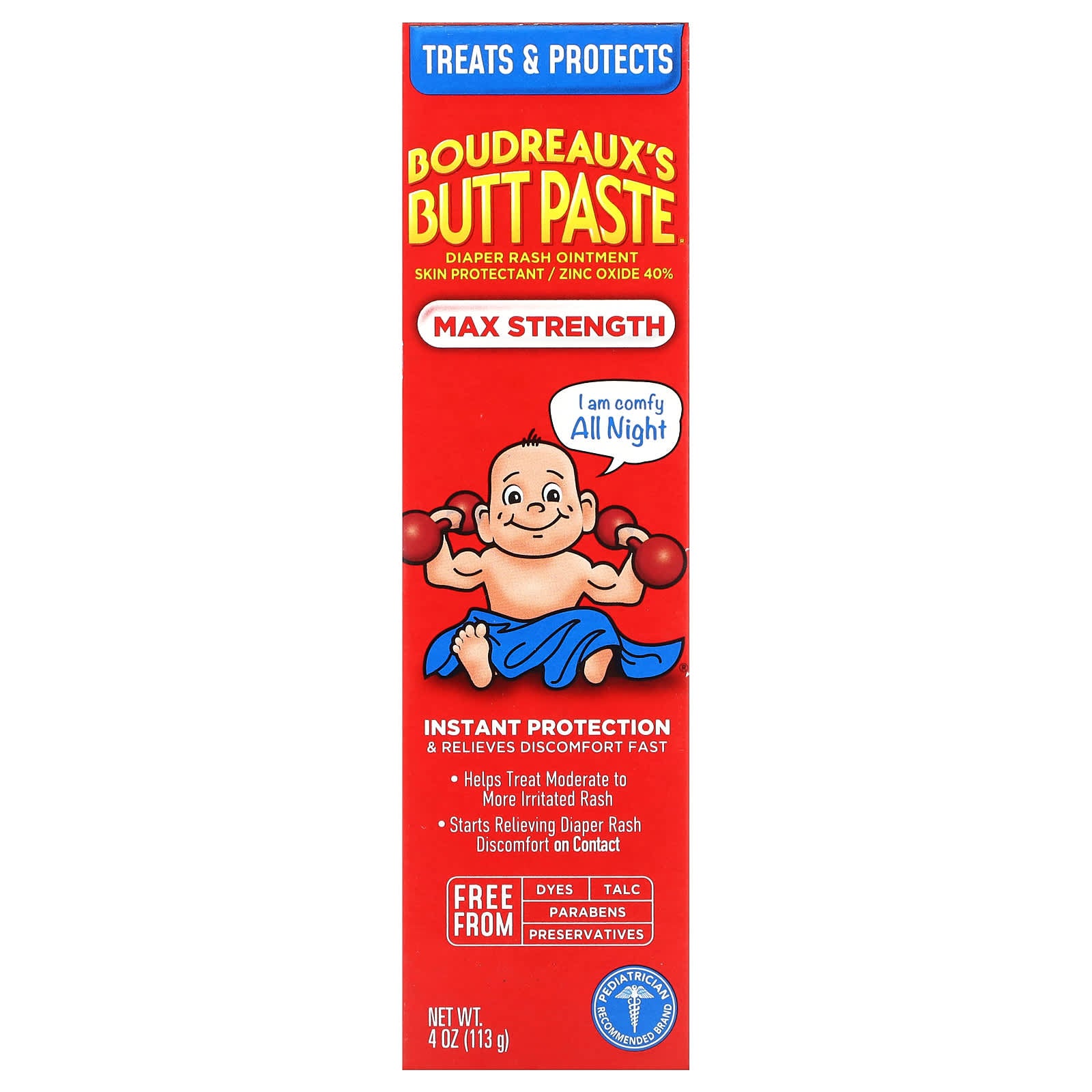 Boudreaux's Butt Paste-Butt Paste-Diaper Rash Ointment-Max Strength-4 oz (113 g)